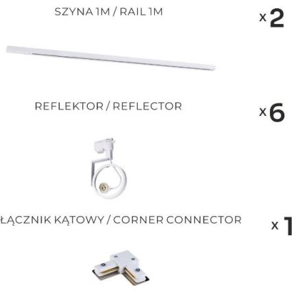 Zuma Line - Спот-світильник в системі 6xGU10/15W/230V білий