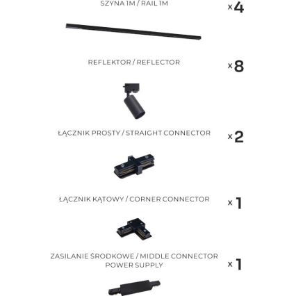 Zuma Line - Трековий світильник для шинної системи 8xGU10/35W/230V чорний