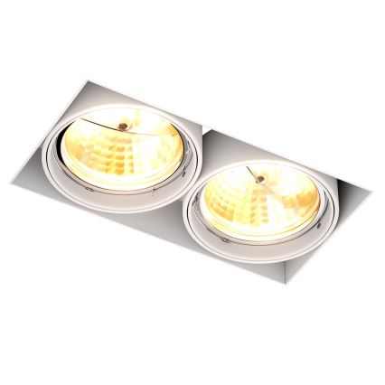 Zuma Line - Вбудований стельовий світильник 2xGU10-AR111/15W/230V білий