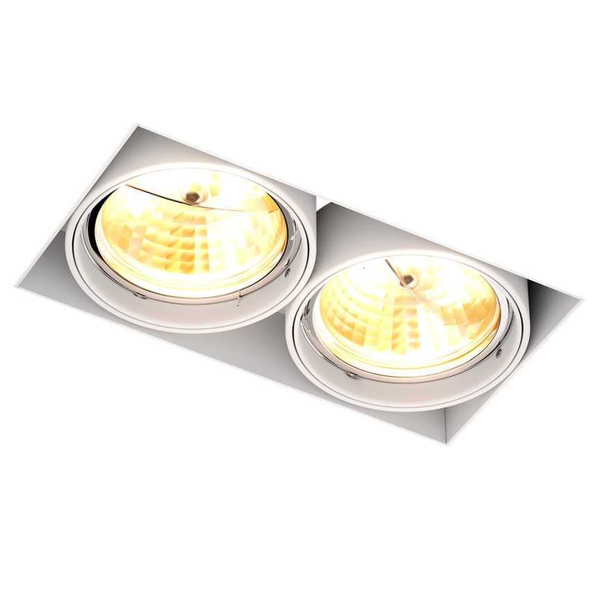 Zuma Line - Вбудований стельовий світильник 2xGU10-AR111/15W/230V білий