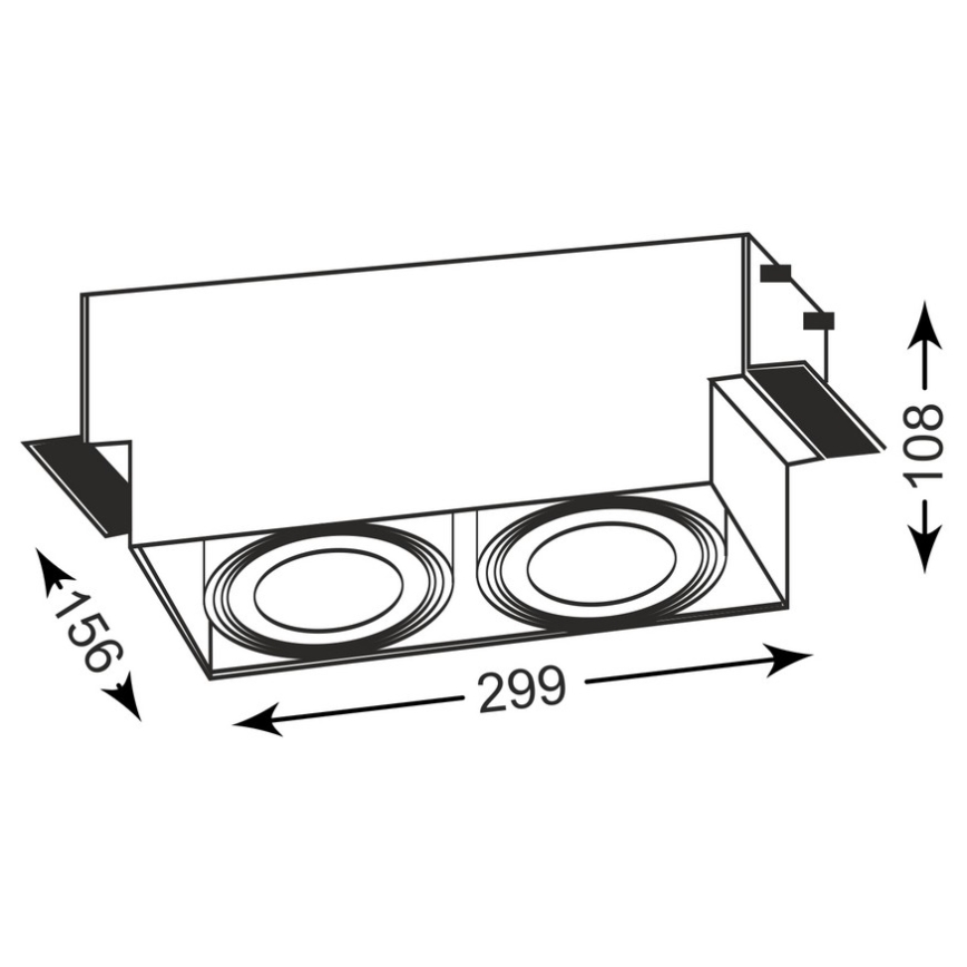 Zuma Line - Вбудований стельовий світильник 2xGU10-AR111/15W/230V білий