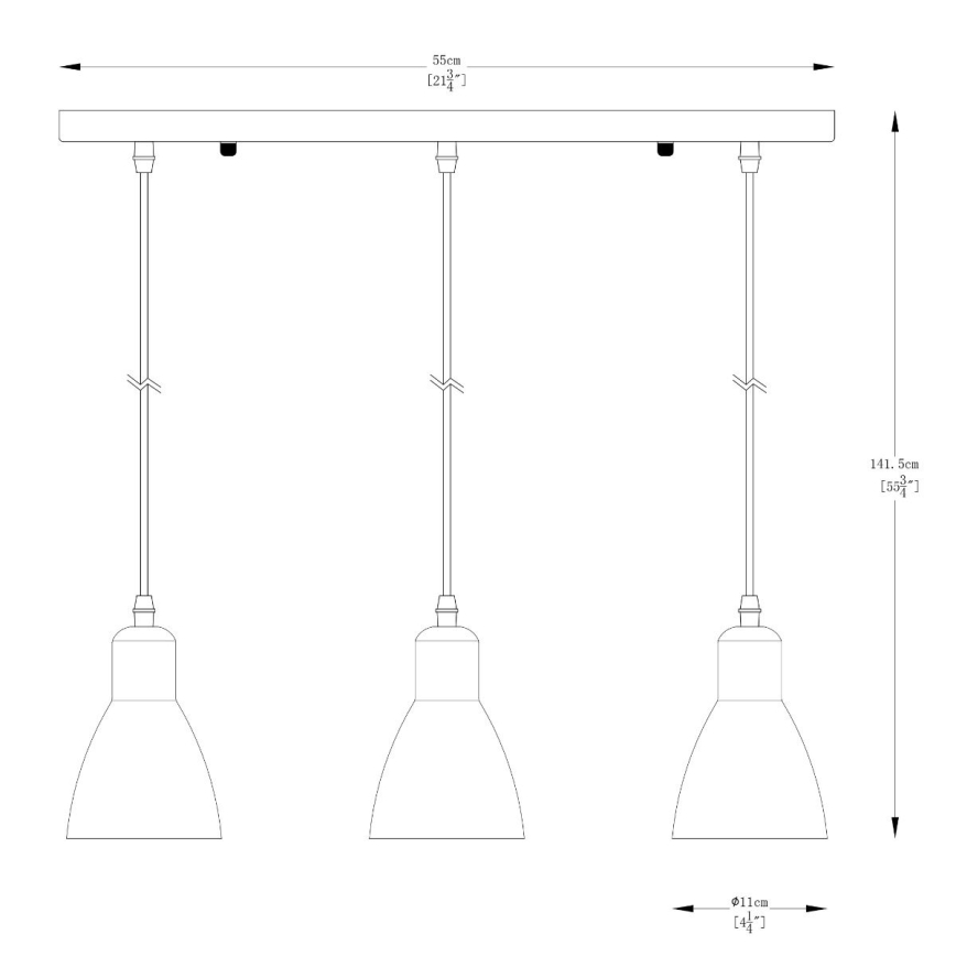 Zuma Line - Подвесная люстра 3xE27/40W/230V антрацит