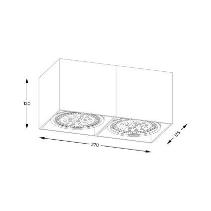 Zuma Line - Точковий світильник 2xGU10-ES111/15W/230V чорний