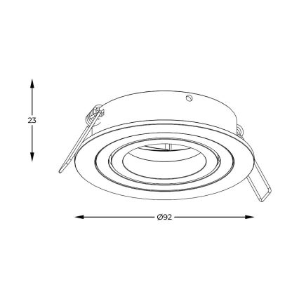 Zuma Line - встраиваемый потолочный светильник 1xGU10/50W/230V чёрный