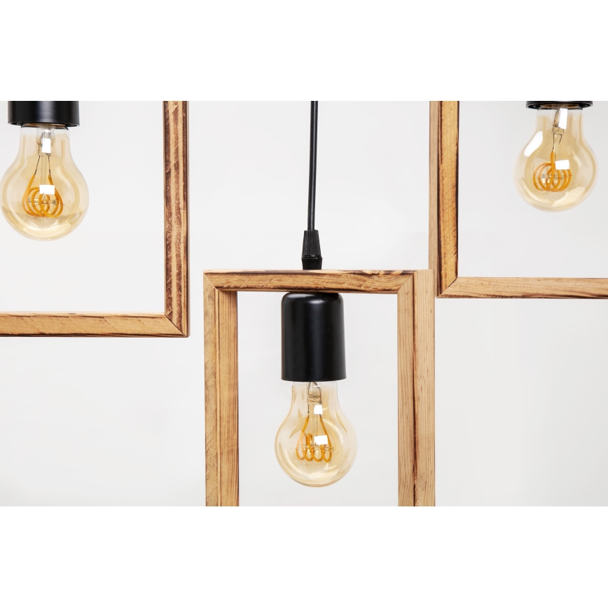Zuma Line - Подвесная люстра 3xE27/20W/230V сосна/черный