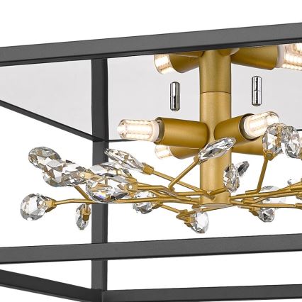 Zuma Line - Стельовий світильник 4xG9/33W/230V чорний/золотий