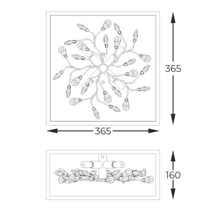 Zuma Line - Стельовий світильник 4xG9/33W/230V чорний/золотий