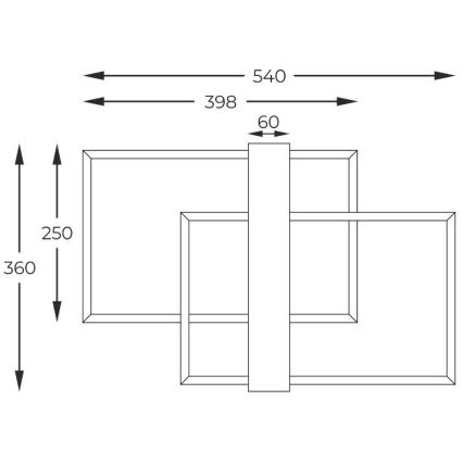 Zuma Line - Стельовий LED світильник LED/39W/230V 3000K чорний/сосна