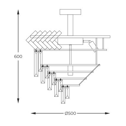Zuma Line - Люстра на штанзі 9xE14/40W/230V золотий