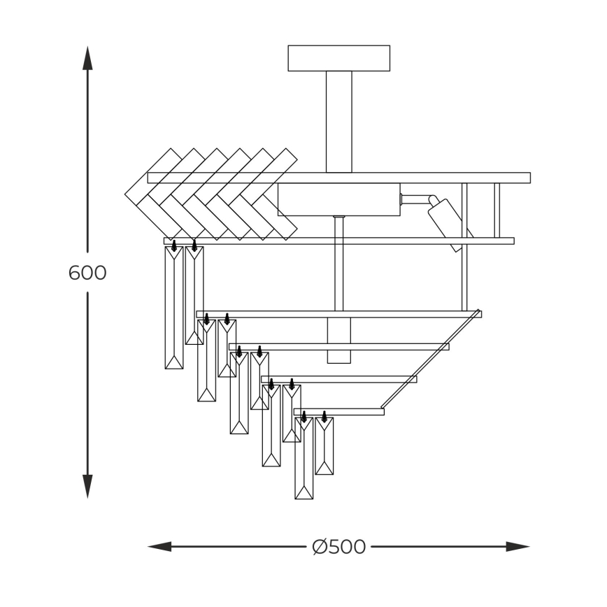 Zuma Line - Люстра на штанзі 9xE14/40W/230V золотий