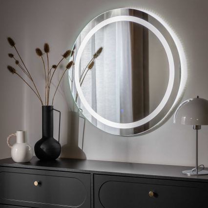 Zuma Line - настенное зеркало для ванной с LED-подсветкой, 36 Вт/230 В, 3000/4000/6000 К, Ø 80 см, IP44