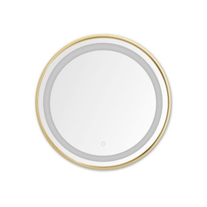 Zuma Line - Настенное зеркало для ванной комнаты со светодиодной подсветкой LED/24W/230V 3000/4000/6000K диаметр 60 см IP44 золотистый
