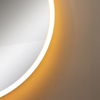 Zuma Line - Настенное зеркало для ванной комнаты со светодиодной подсветкой LED/24W/230V 3000/4000/6000K диаметр 60 см IP44 белый/золотистый
