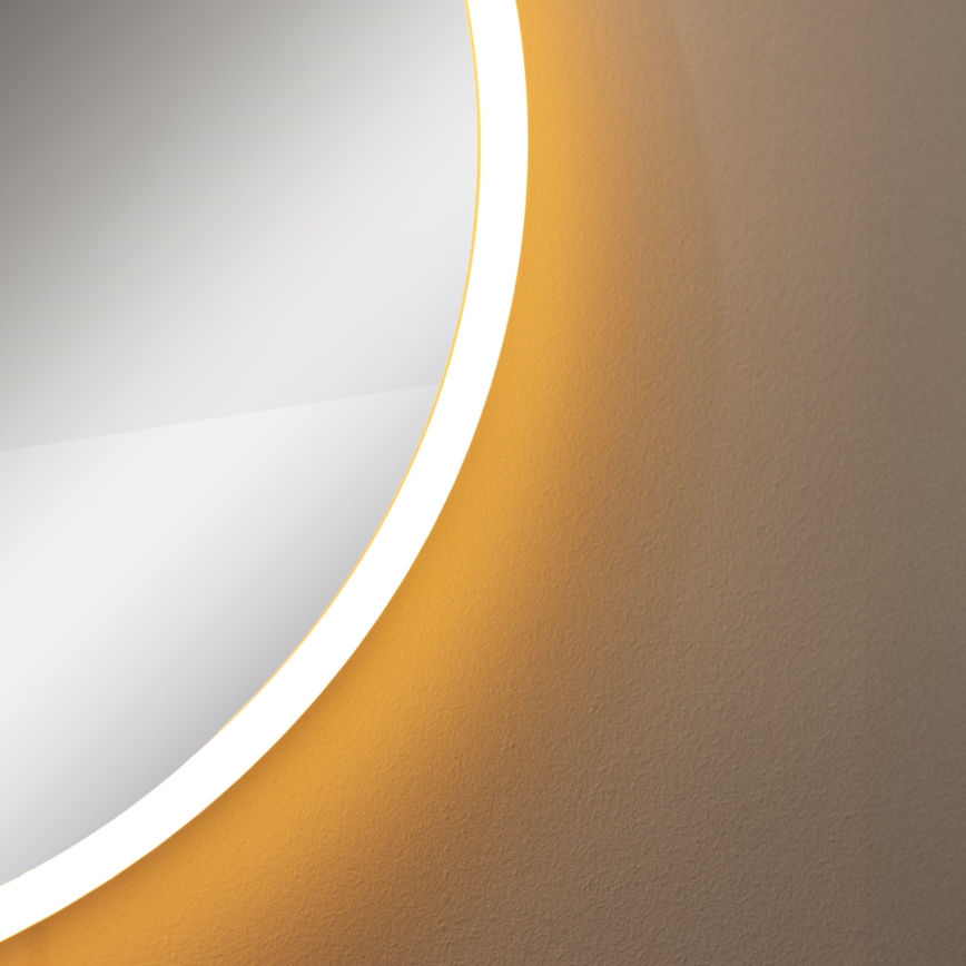Zuma Line - Настенное зеркало для ванной комнаты со светодиодной подсветкой LED/24W/230V 3000/4000/6000K диаметр 60 см IP44 белый/золотистый