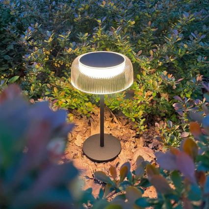 Zuma Line - Світлодіодна регульована за яскравістю сонячна настільна лампа LED/2,5 Вт/2000 мАг IP44 чорна