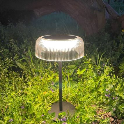 Zuma Line - Світлодіодна регульована за яскравістю сонячна настільна лампа LED/2,5 Вт/2000 мАг IP44 чорна