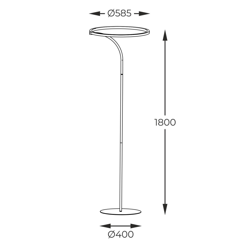 Zuma Line - Светодиодный торшер LED/24W/230V черный