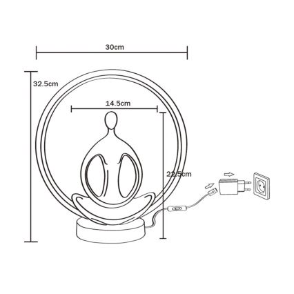 Zuma Line - Светодиодная настольная лампа LED/4W/5V черный/золотистый