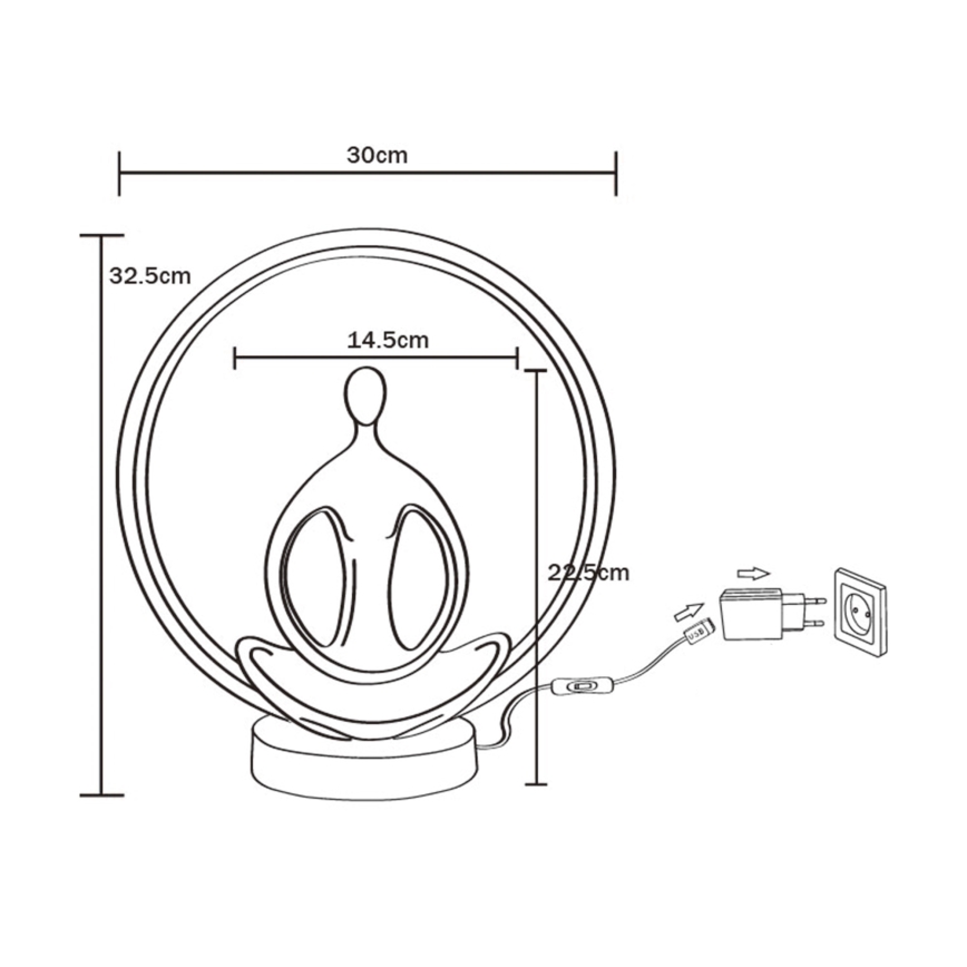 Zuma Line - Светодиодная настольная лампа LED/4W/5V черный/золотистый