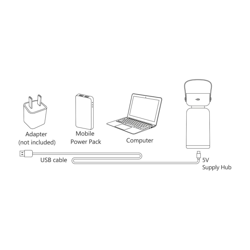 Zuma Line - LED Настільна акумуляторна лампа з регулюванням яскравості LED/3W/1200 mAh 3000/4000/6500K IP44 коричневий