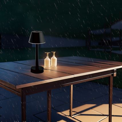 Zuma Line - Светодиодная аккумуляторная настольная RGBW-лампа с регулированием яркости LED/0,7W/1300 mAh IP44 черный