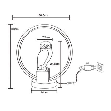 Zuma Line - Светодиодная настольная лампа LED/4W/5V черный/белый