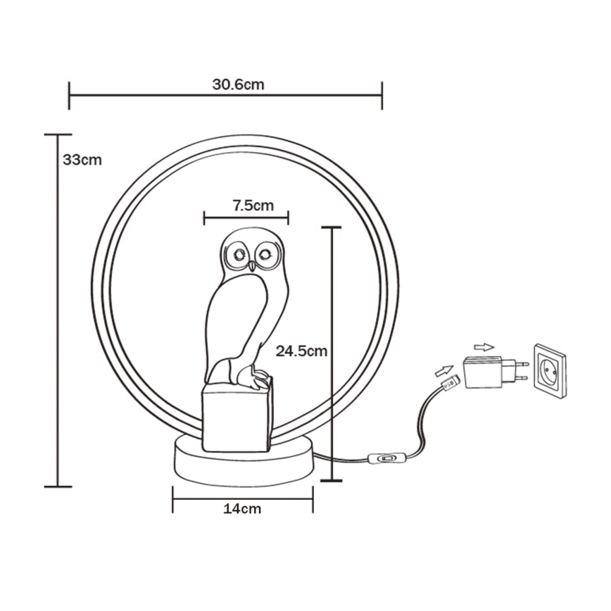 Zuma Line - Светодиодная настольная лампа LED/4W/5V черный/белый