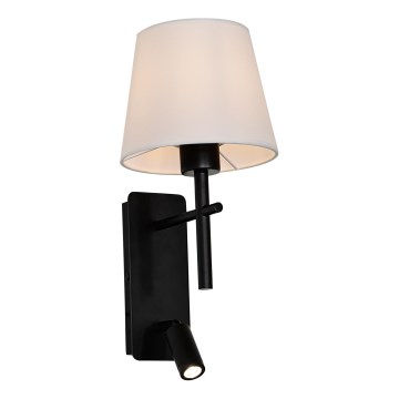 Zuma Line - LED настінний світильник 1xE27/40W/230V + LED/2,5W чорний/білий