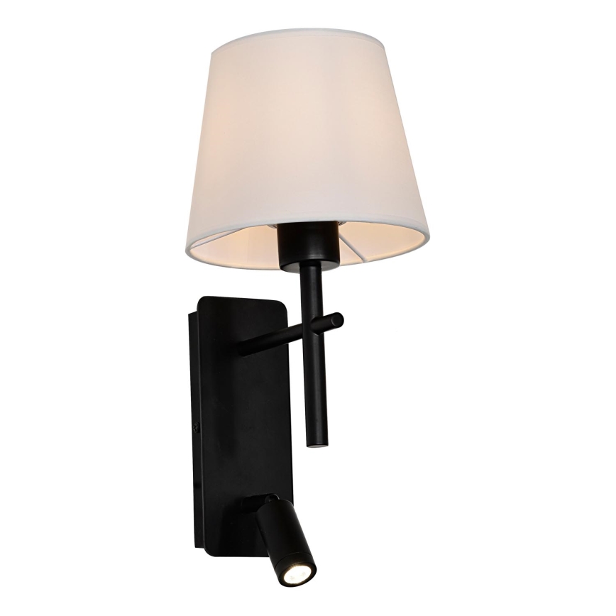 Zuma Line - LED настінний світильник 1xE27/40W/230V + LED/2,5W чорний/білий