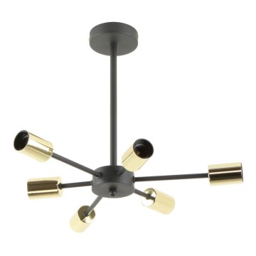 Zuma Line - Люстра на штанге 6xE27/40W/230V черный/золотистый