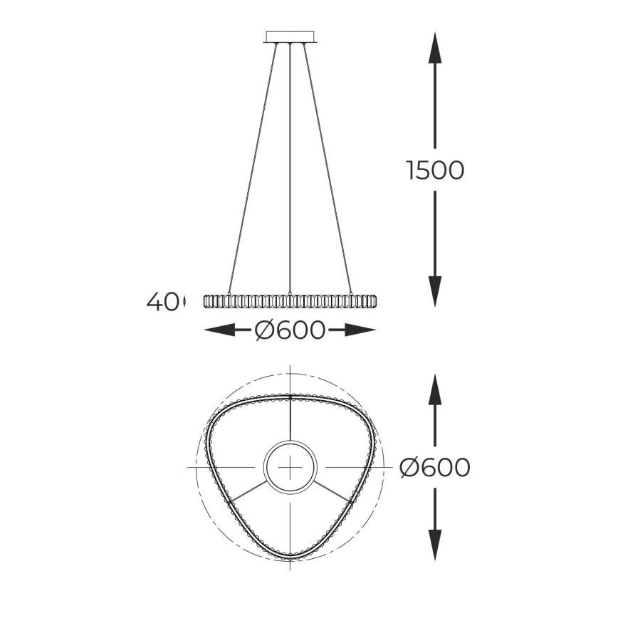 Zuma Line - Светодиодная регулируемая хрустальная люстра на тросе LED/25W/230V 2700-6000K + дистанционное управление