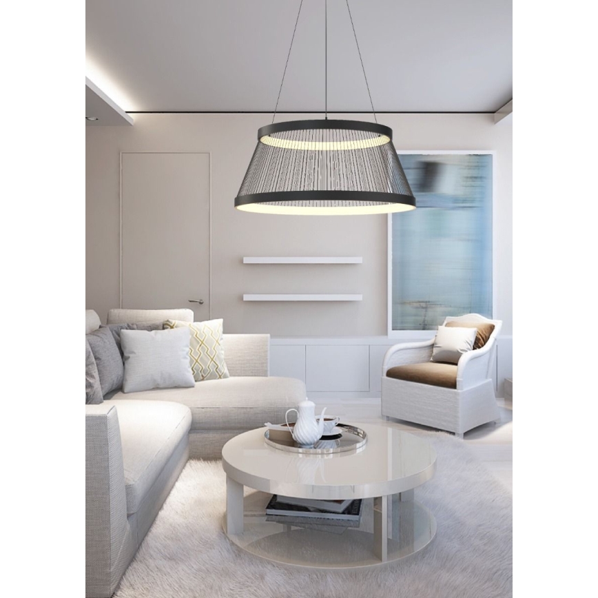 Zuma Line - Светодиодная подвесная люстра с регулированием яркости LED/53W/230V 2700-6000K черный + дистанционное управление