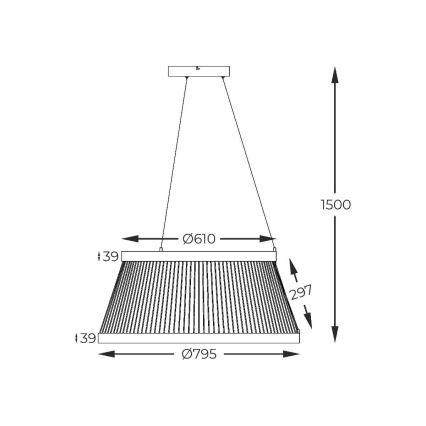 Zuma Line - Светодиодная подвесная люстра с регулированием яркости LED/53W/230V 2700-6000K черный + дистанционное управление