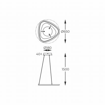 Zuma Line - Світлодіодна підвісна люстра з регулюванням яскравості LED/34W/230V 3000K чорний глянцевий хром