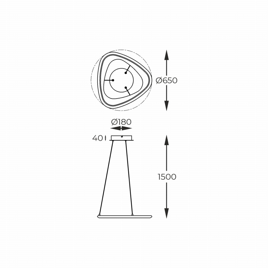 Zuma Line - Світлодіодна підвісна люстра з регулюванням яскравості LED/34W/230V 3000K чорний глянцевий хром