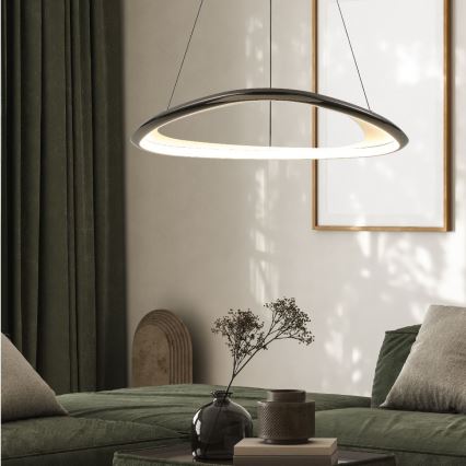 Zuma Line - Светодиодная подвесная люстра с регулированием яркости LED/34W/230V 3000K черная блестящий хром