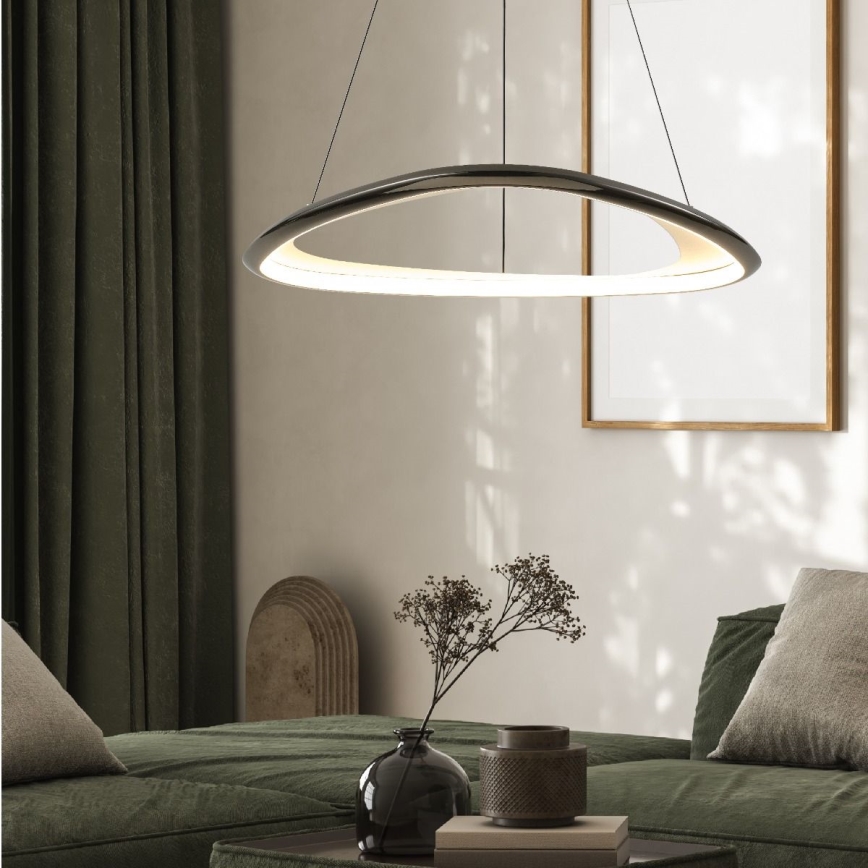 Zuma Line - Светодиодная подвесная люстра с регулированием яркости LED/34W/230V 3000K черная блестящий хром