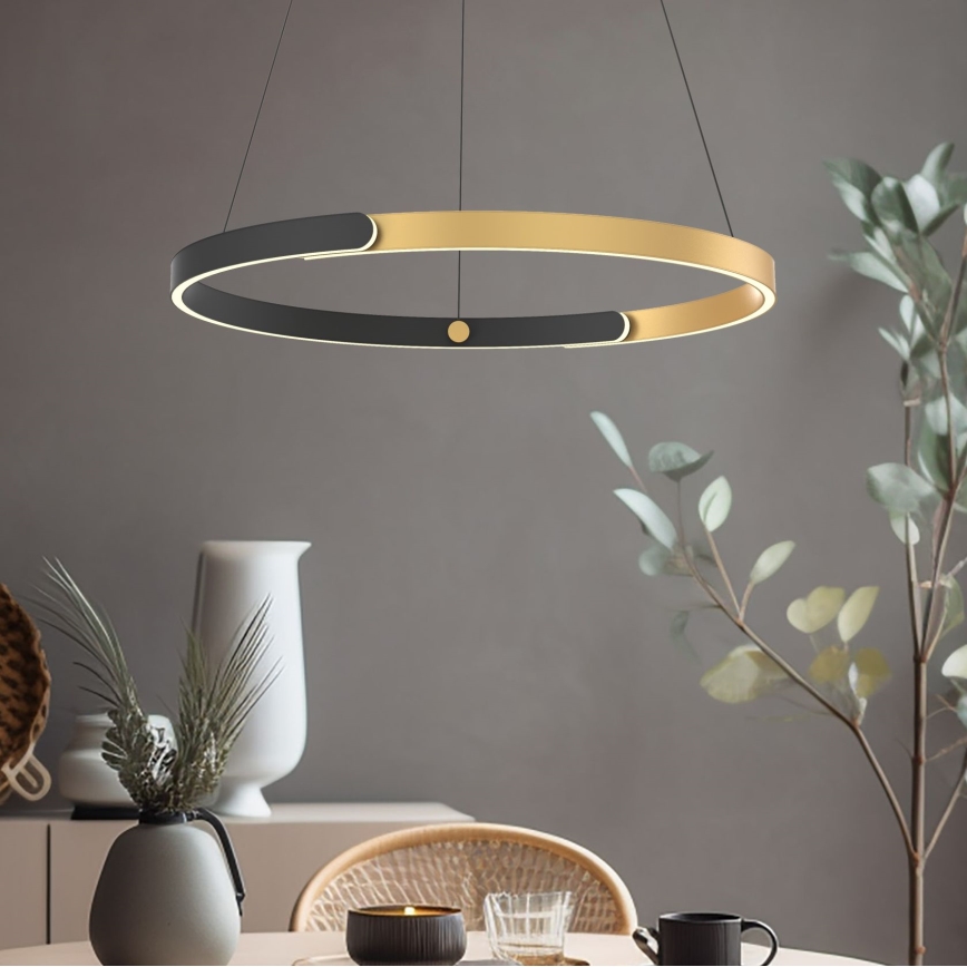 Zuma Line - Світлодіодна підвісна люстра з регулюванням яскравості LED/30W/230V чорний/золотий