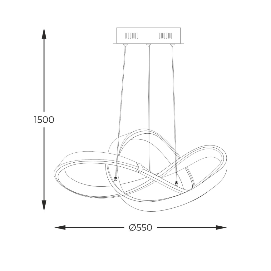 Zuma Line - Светодиодная подвесная люстра с регулированием яркости LED/44W/230V черный