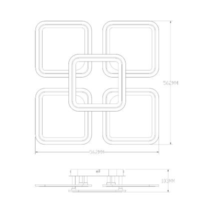 Zuma Line - Светодиодный потолочный светильник с регулированием яркости LED/55W/230V 3000-6000K белый + дистанционное управление