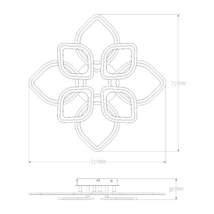 Zuma Line - Світлодіодний стельовий світильник з регулюванням яскравості LED/75W/230V 3000-6000K чорний + пульт дистанційного керування