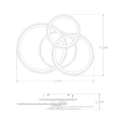Zuma Line - Светодиодный потолочный светильник с регулированием яркости LED/55W/230V 3000-6000K белый + дистанционное управление