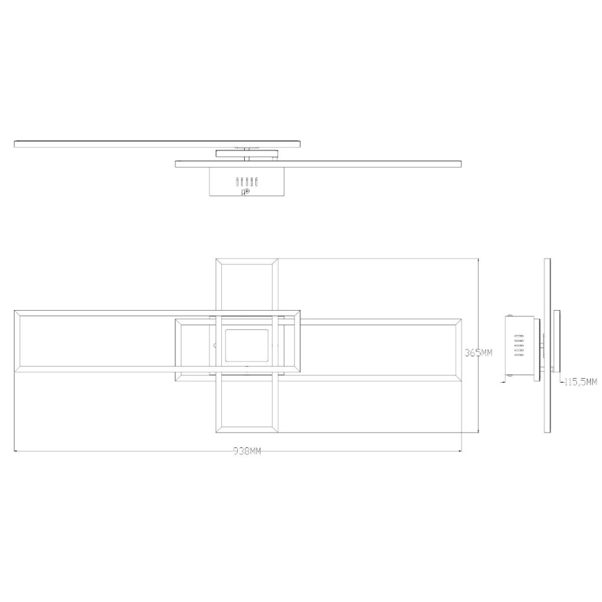 Zuma Line - Светодиодный потолочный светильник с регулированием яркости LED/55W/230V 3000-6000K черный + дистанционное управление