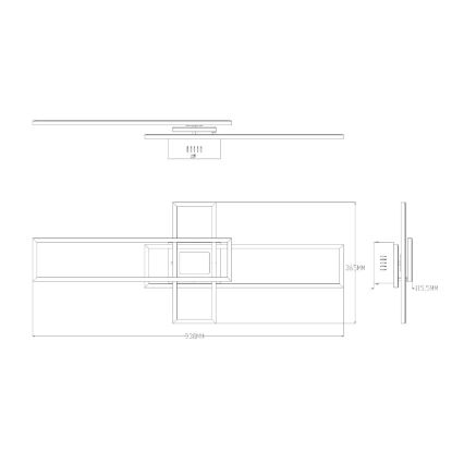 Zuma Line - Светодиодный потолочный светильник с регулированием яркости LED/55W/230V 3000-6000K черный/золотистый + дистанционное управление