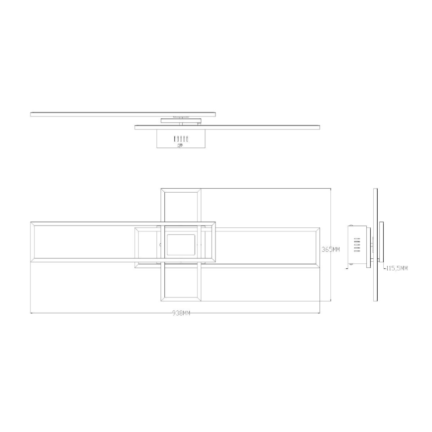Zuma Line - Светодиодный потолочный светильник с регулированием яркости LED/55W/230V 3000-6000K черный/золотистый + дистанционное управление