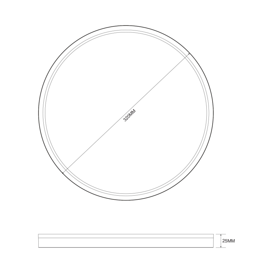 Zuma Line - Світлодіодний стельовий світильник з регулюванням яскравості LED/26,5W/230V + LED/6,5W 3000/4000/5500K діаметр 32 см чорний