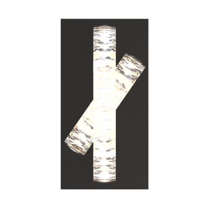 Zuma Line - Світлодіодний регульований кришталевий настінний світильник LED/18W/230V 2700-6000K чорний + дистанційне керування