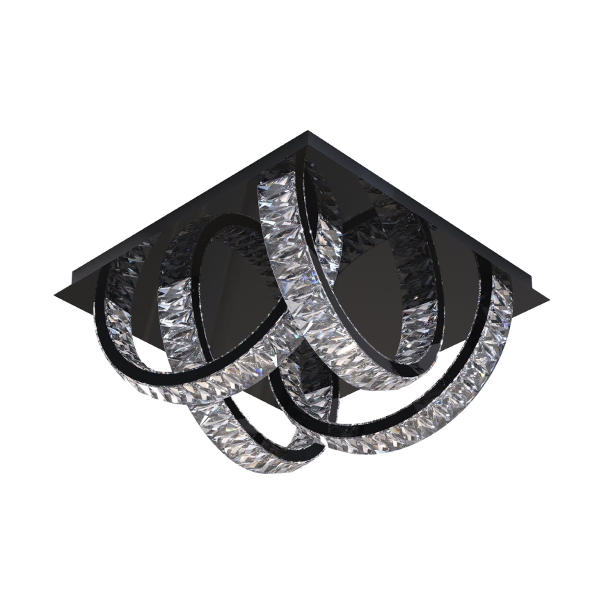 Zuma Line - Світлодіодний регульований кришталевий стельовий світильник LED/23,5W/230V 2700-6000K чорний + дистанційне керування