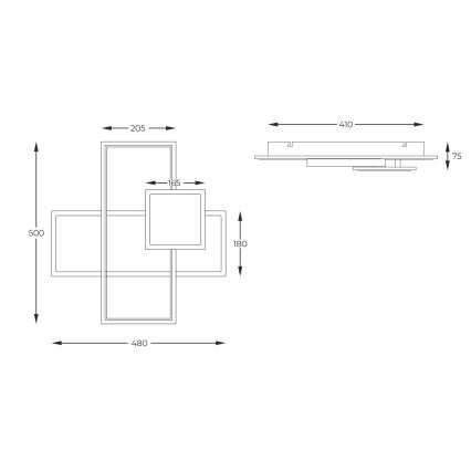 Zuma Line - Светодиодный потолочный светильник с регулированием яркости LED/46W/230V золотистый