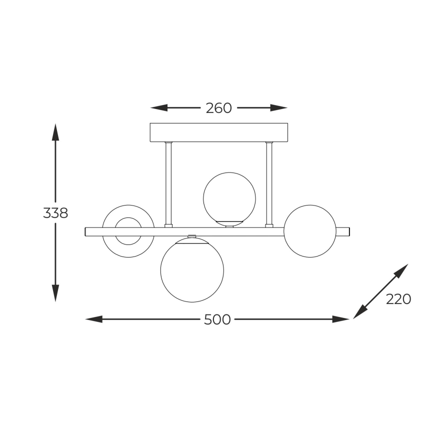 Zuma Line - Люстра на штанге 4xG9/3,5W/230V золотистый